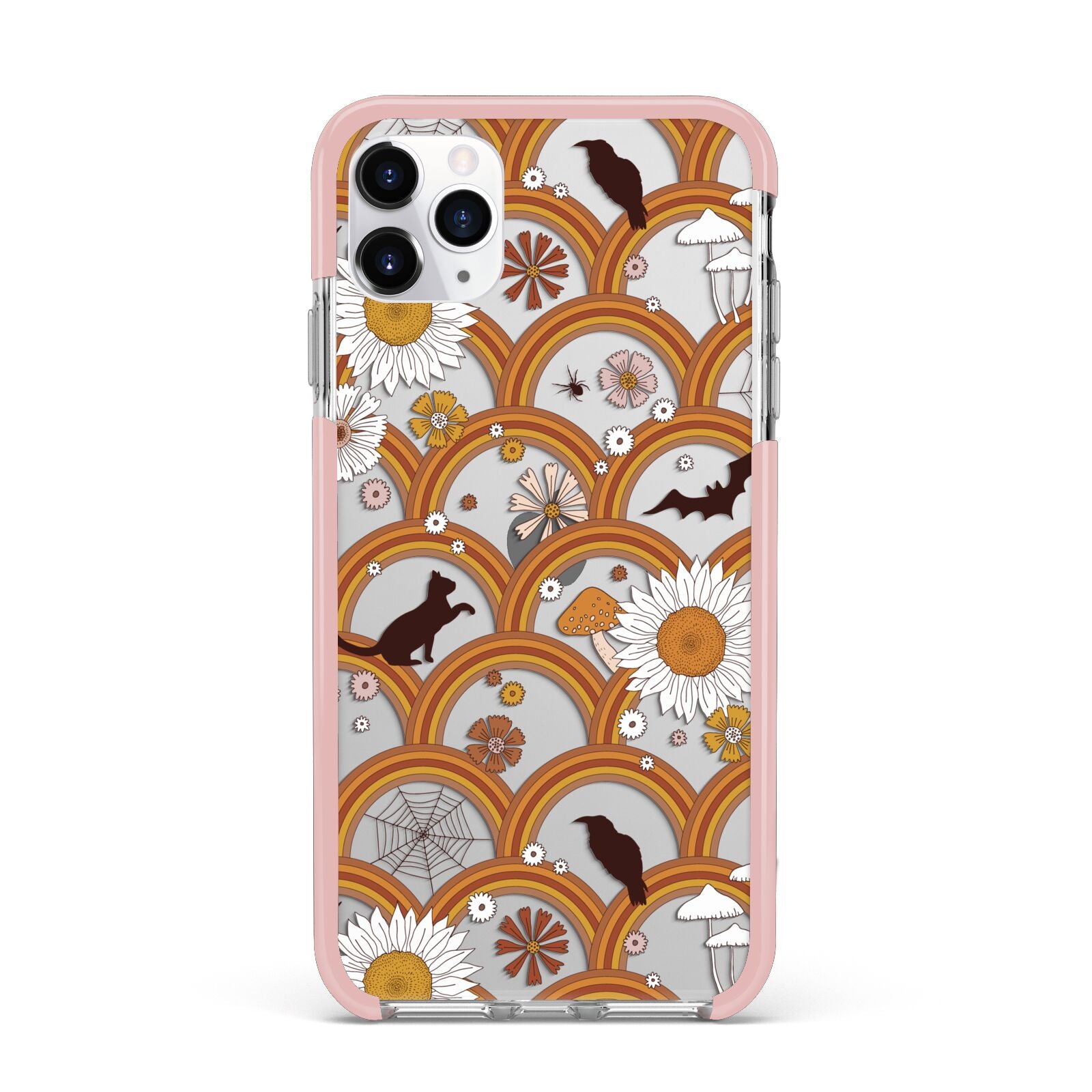Retro Halloween iPhone 11 Pro Max Impact Pink Edge Case