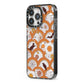 Retro Halloween iPhone 13 Pro Black Impact Case Side Angle on Silver phone