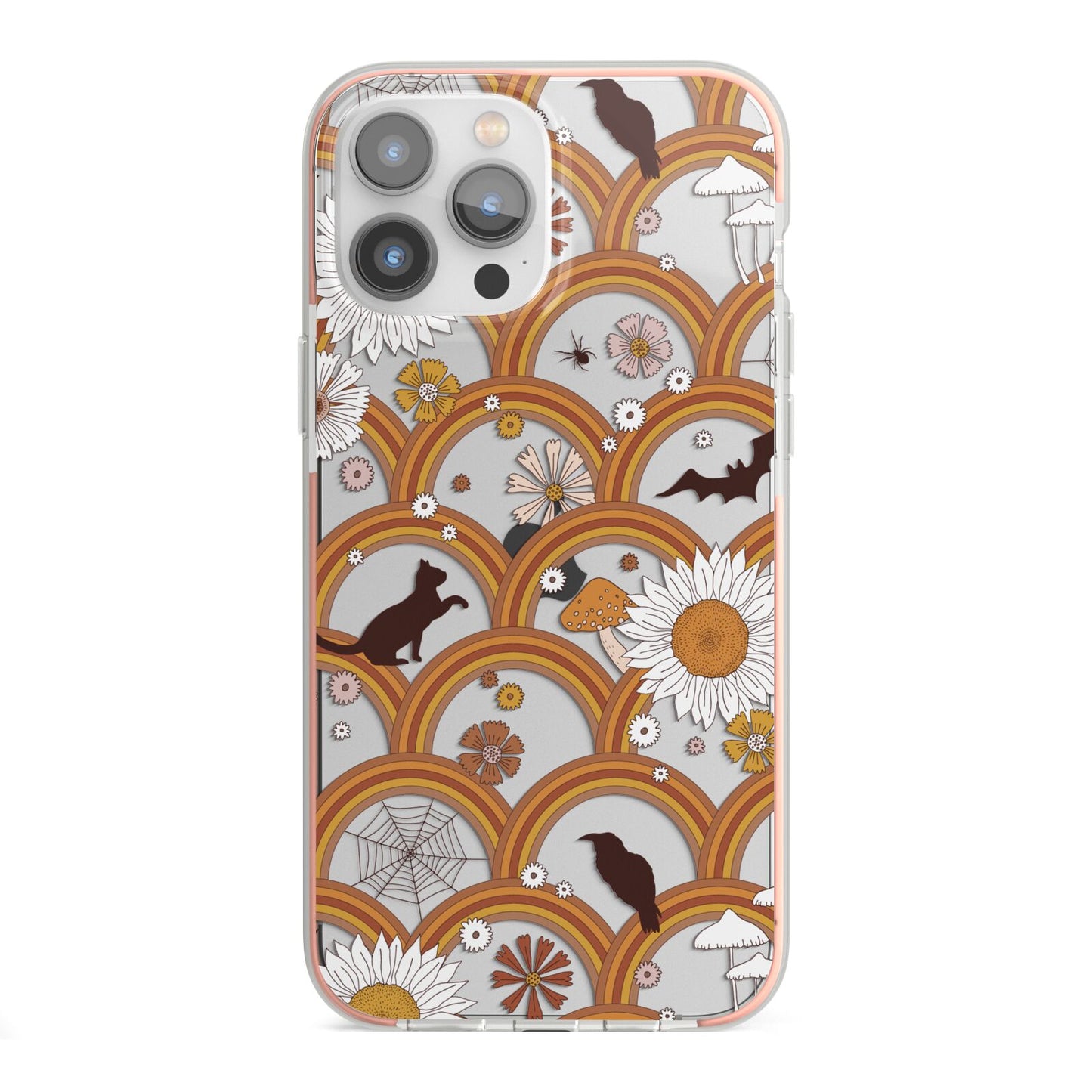 Retro Halloween iPhone 13 Pro Max TPU Impact Case with Pink Edges