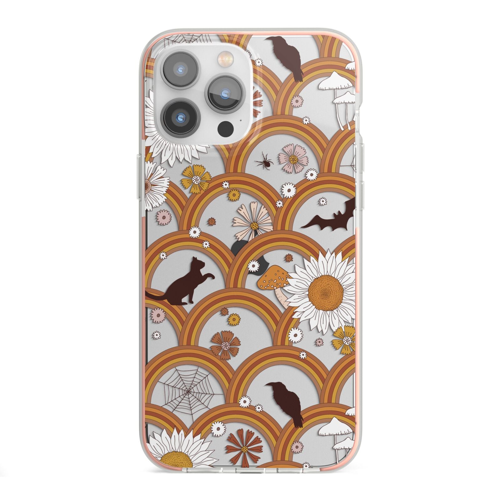 Retro Halloween iPhone 13 Pro Max TPU Impact Case with Pink Edges