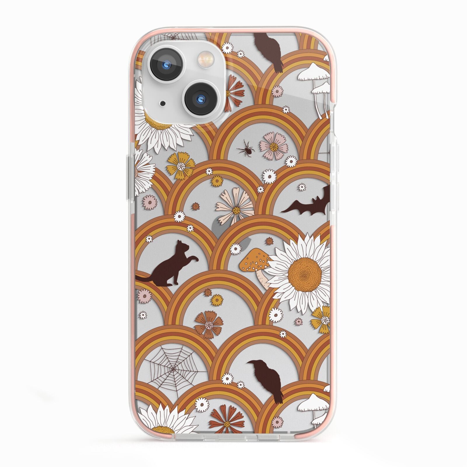Retro Halloween iPhone 13 TPU Impact Case with Pink Edges