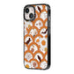 Retro Halloween iPhone 14 Black Impact Case Side Angle on Silver phone