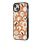 Retro Halloween iPhone 14 Plus Black Impact Case Side Angle on Silver phone