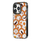 Retro Halloween iPhone 14 Pro Black Impact Case Side Angle on Silver phone