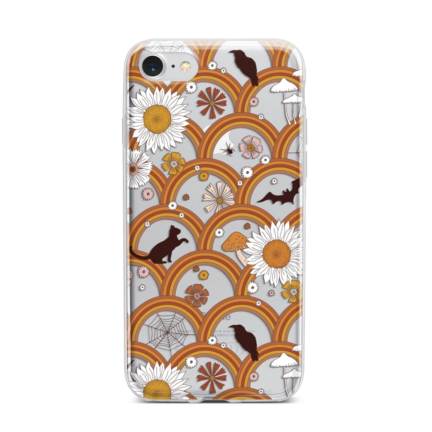 Retro Halloween iPhone 7 Bumper Case on Silver iPhone