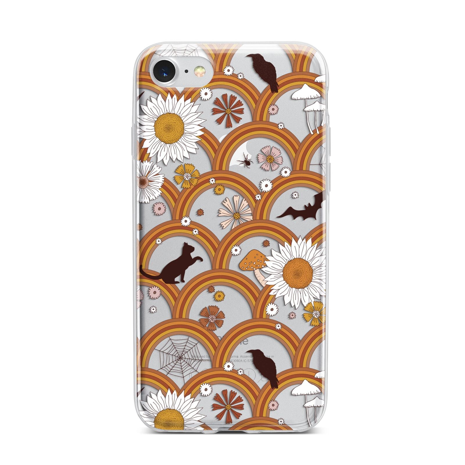 Retro Halloween iPhone 7 Bumper Case on Silver iPhone