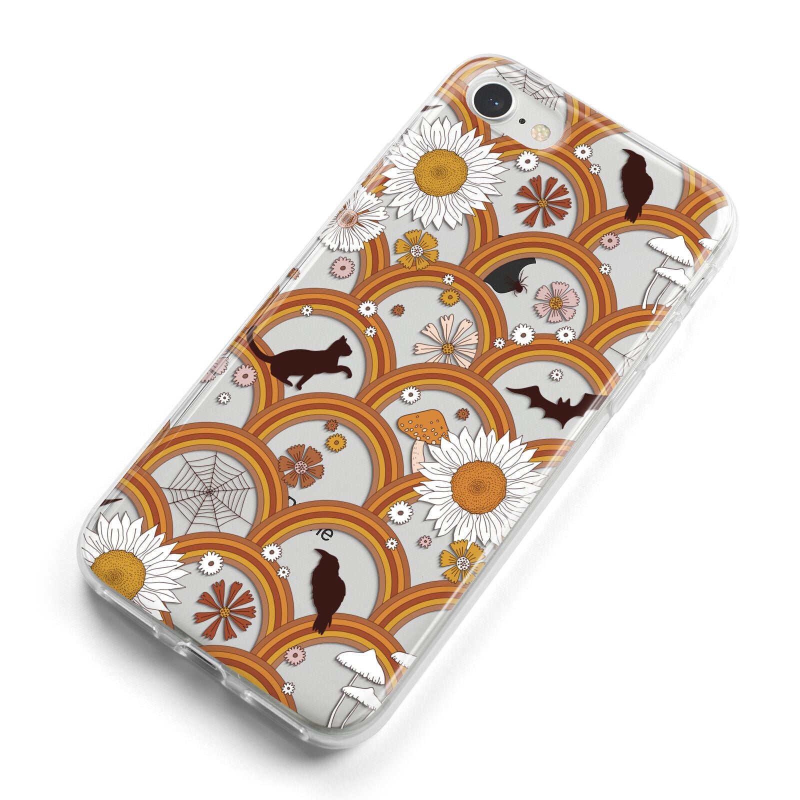 Retro Halloween iPhone 8 Bumper Case on Silver iPhone Alternative Image