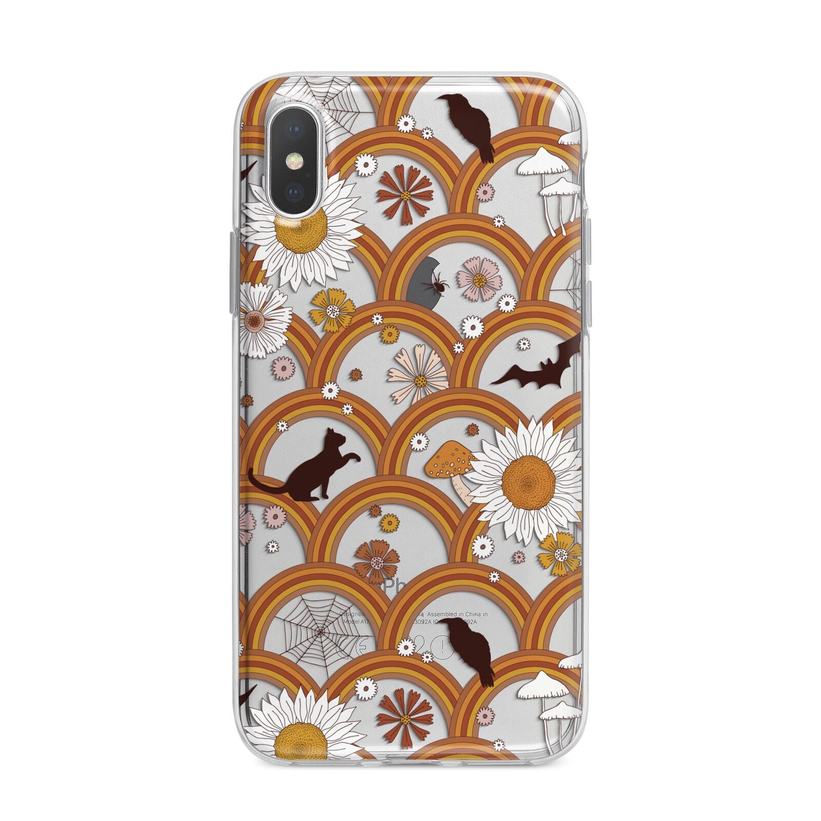 Retro Halloween iPhone X Bumper Case on Silver iPhone Alternative Image 1