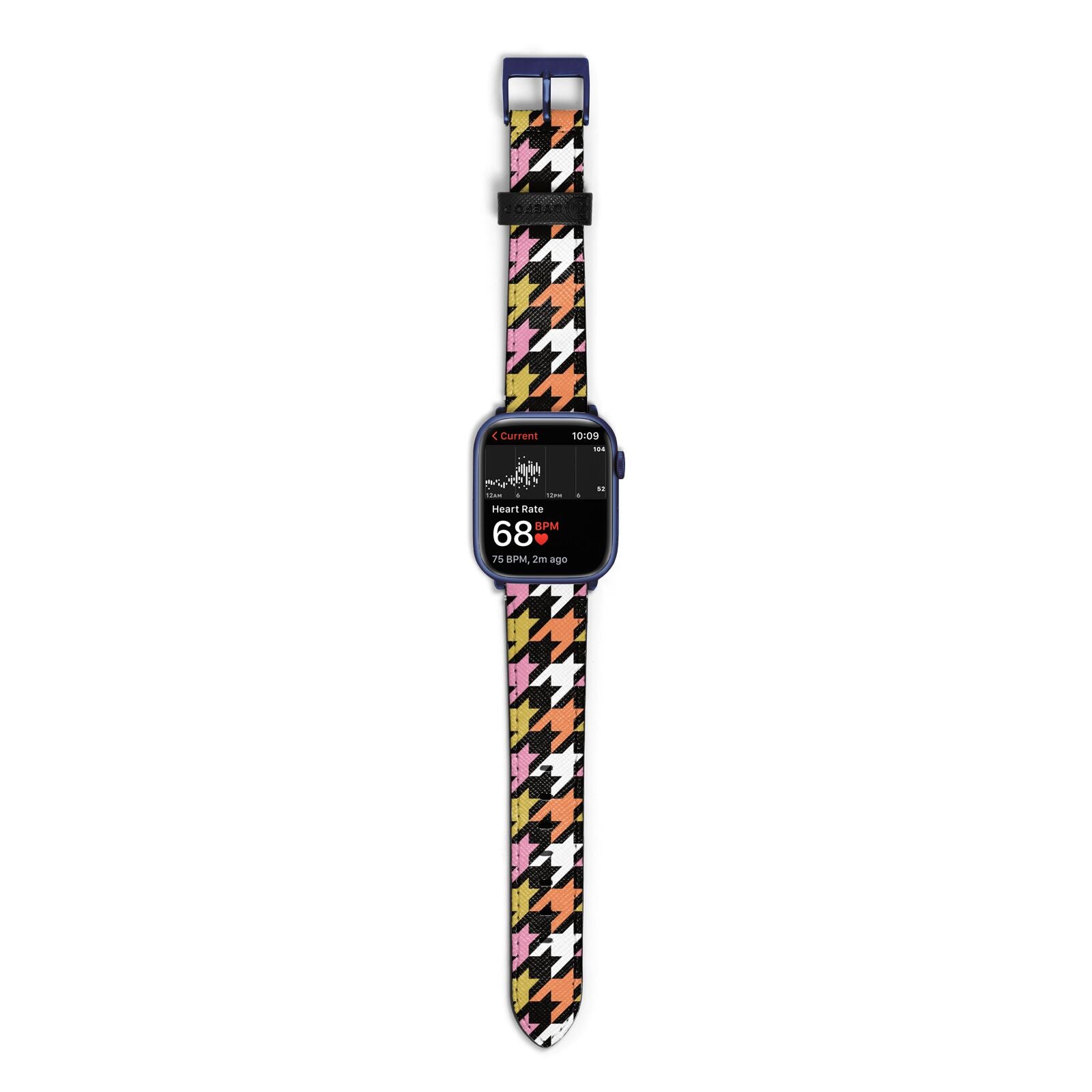 Retro Houndstooth Apple Watch Strap Size 38mm with Blue Hardware
