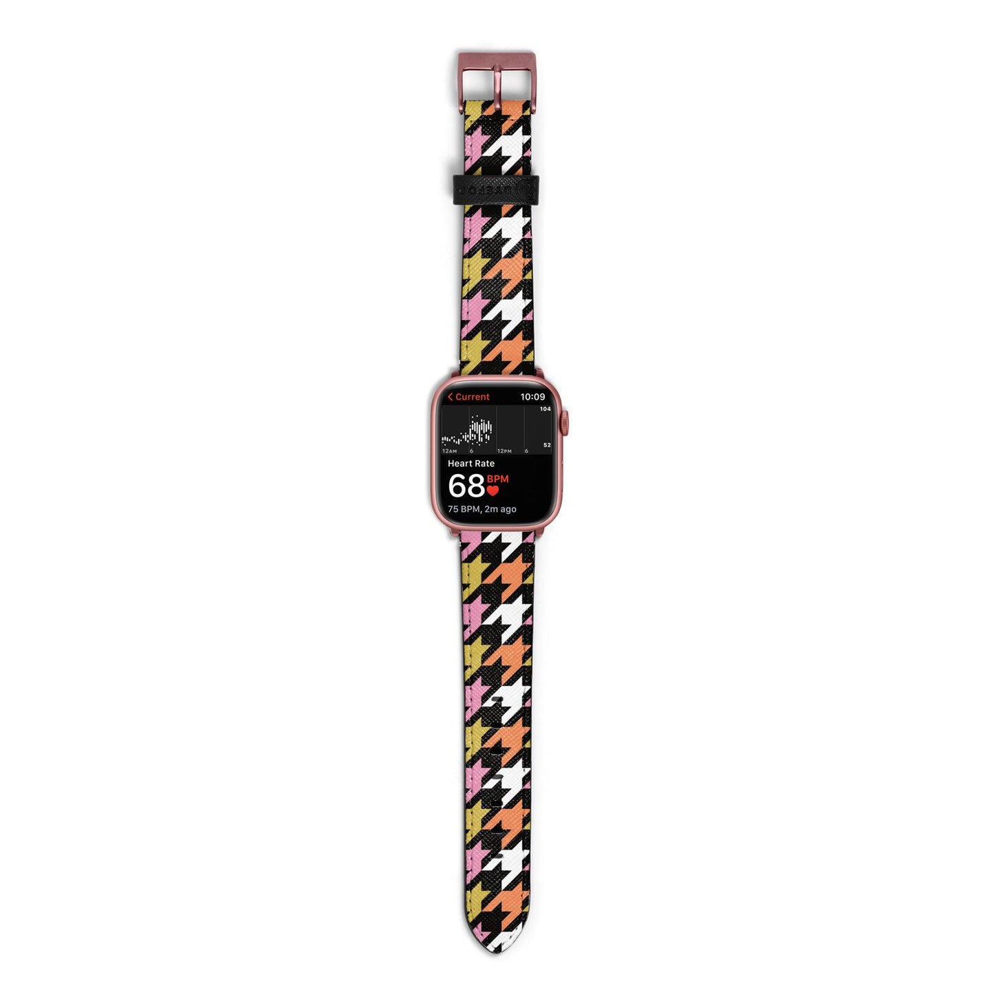 Retro Houndstooth Apple Watch Strap Size 38mm with Rose Gold Hardware