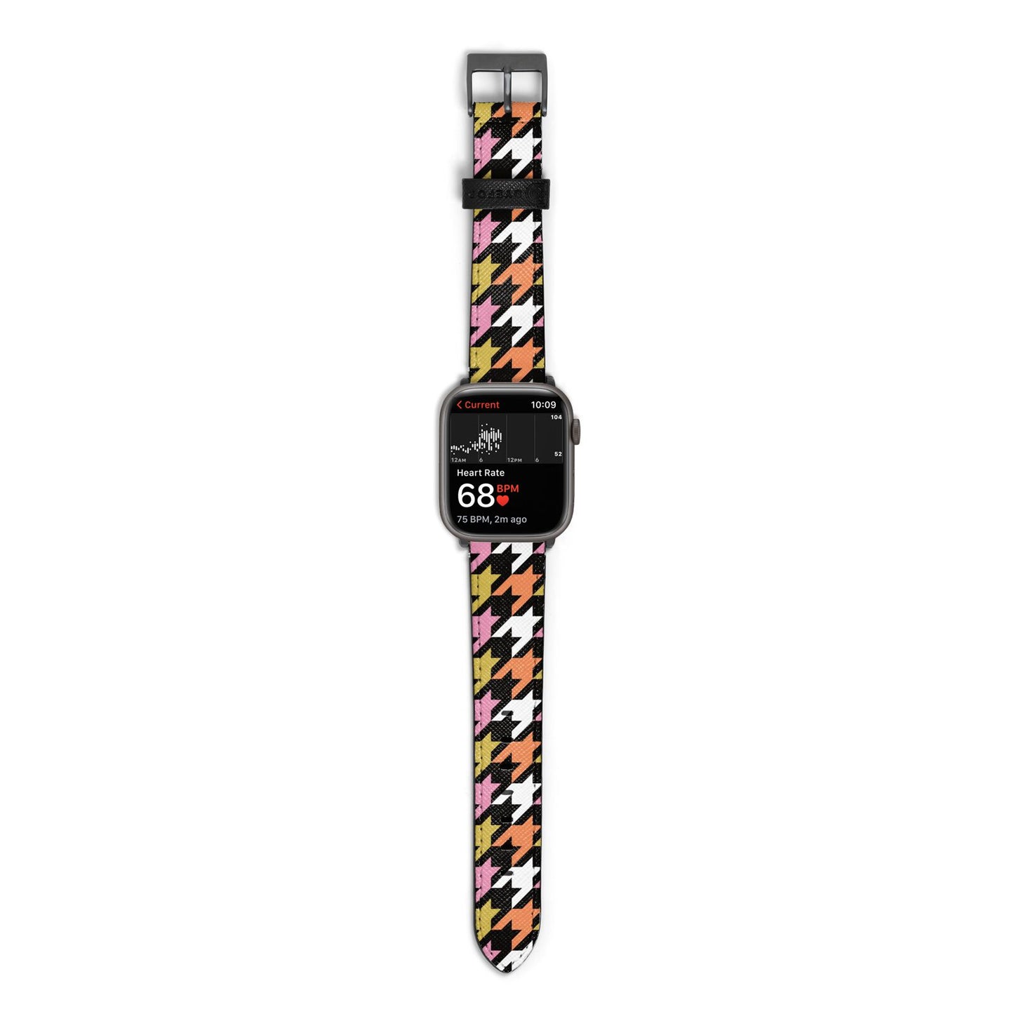 Retro Houndstooth Apple Watch Strap Size 38mm with Space Grey Hardware