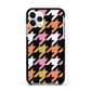 Retro Houndstooth Apple iPhone 11 Pro in Silver with Black Impact Case