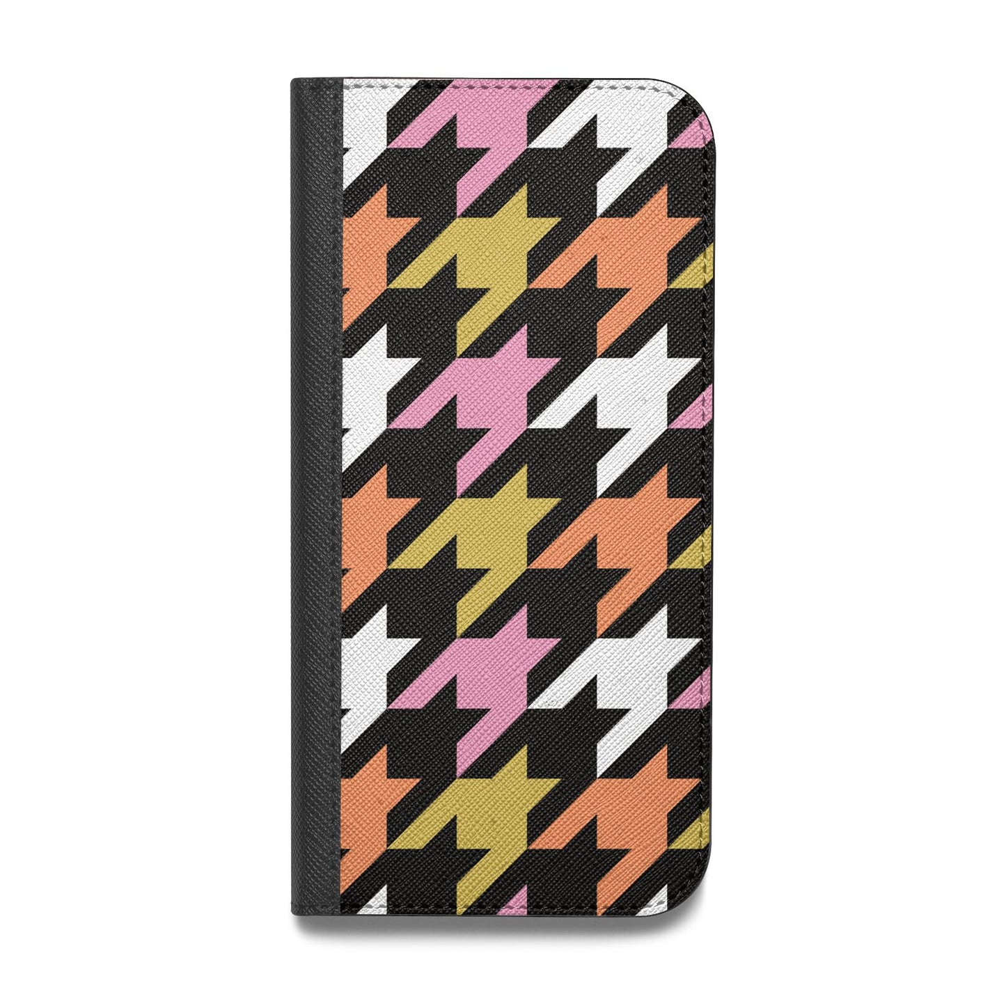 Retro Houndstooth Vegan Leather Flip Samsung Case