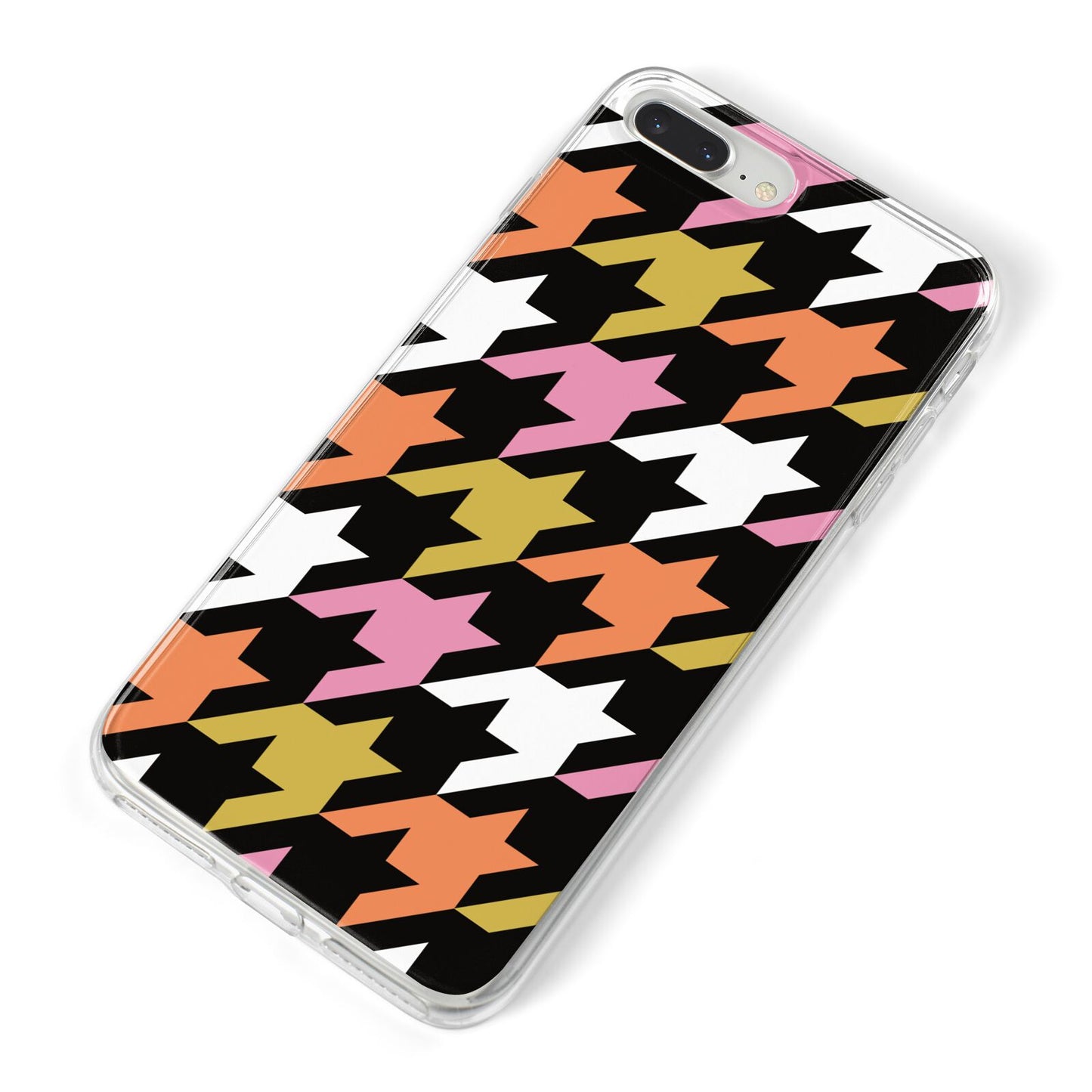 Retro Houndstooth iPhone 8 Plus Bumper Case on Silver iPhone Alternative Image