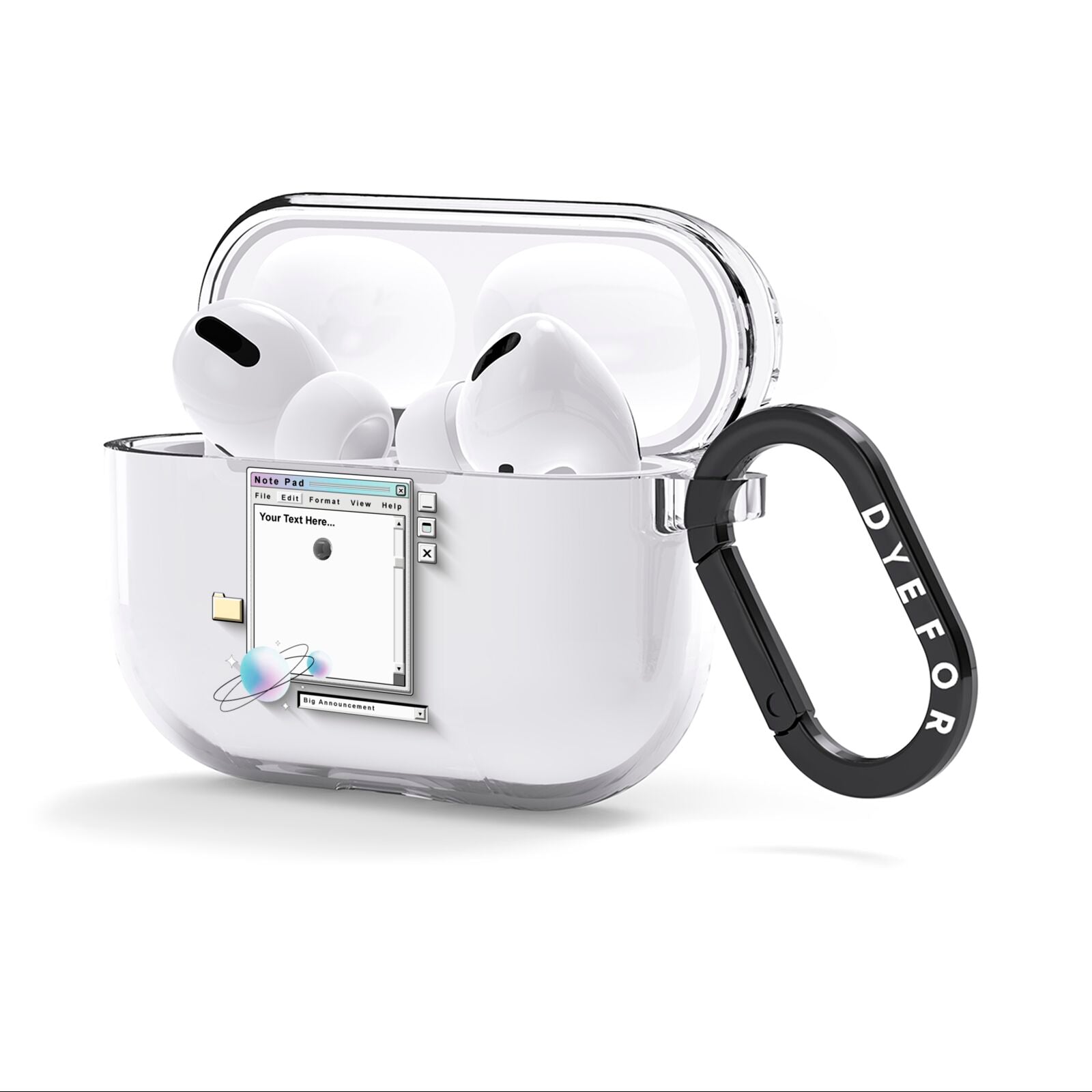 Retro Note Pad AirPods Clear Case 3rd Gen Side Image