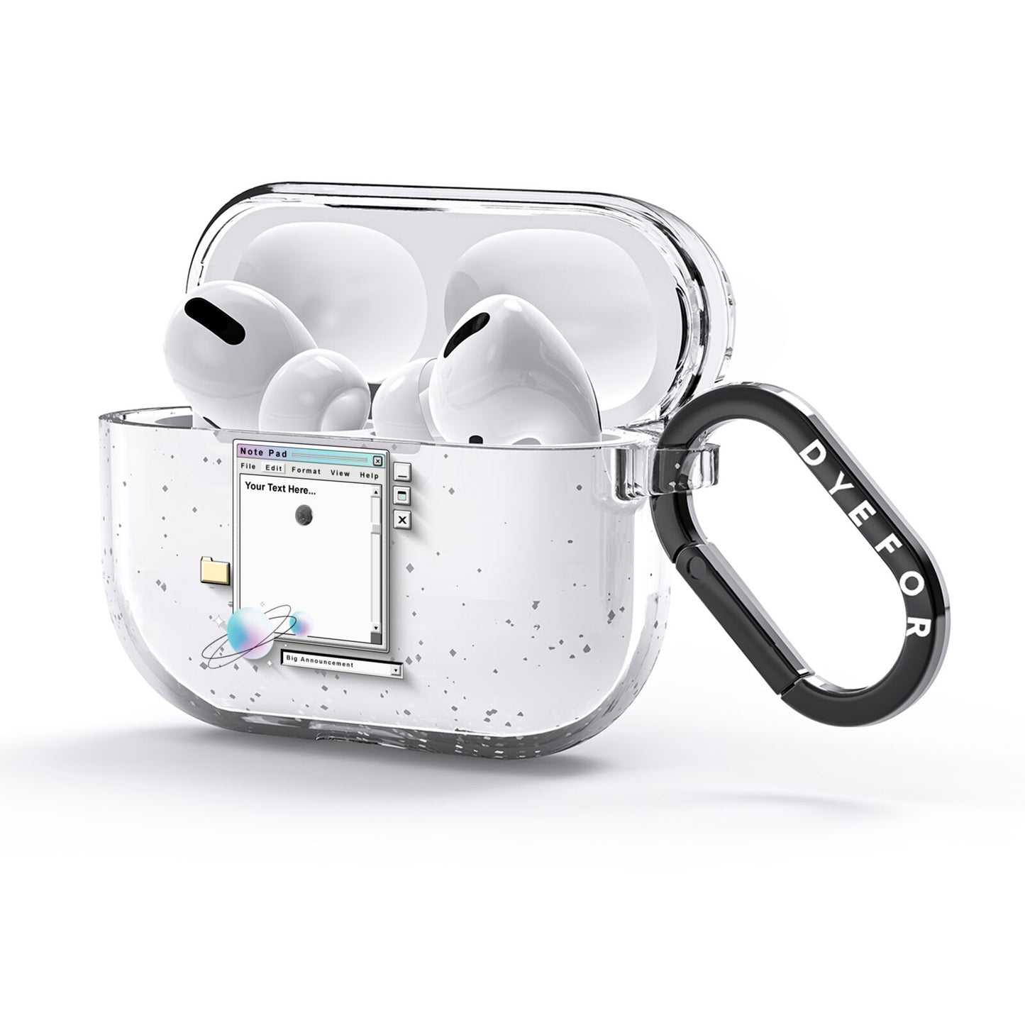 Retro Note Pad AirPods Glitter Case 3rd Gen Side Image
