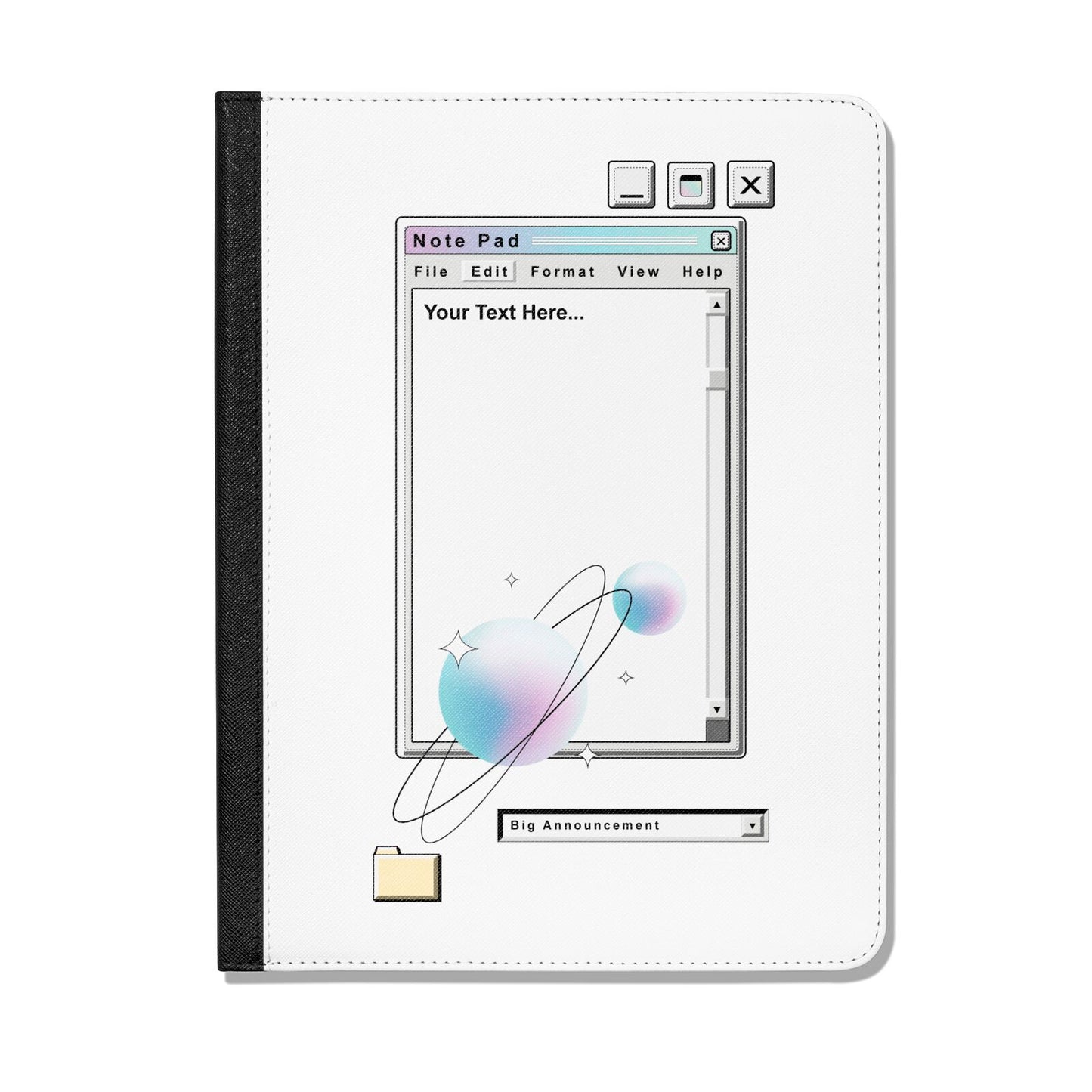Retro Note Pad Apple iPad Leather Folio Case