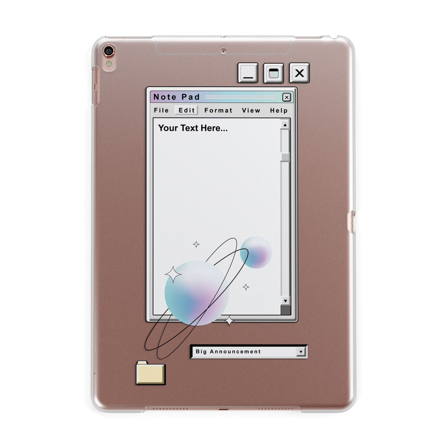 Retro Note Pad Apple iPad Rose Gold Case