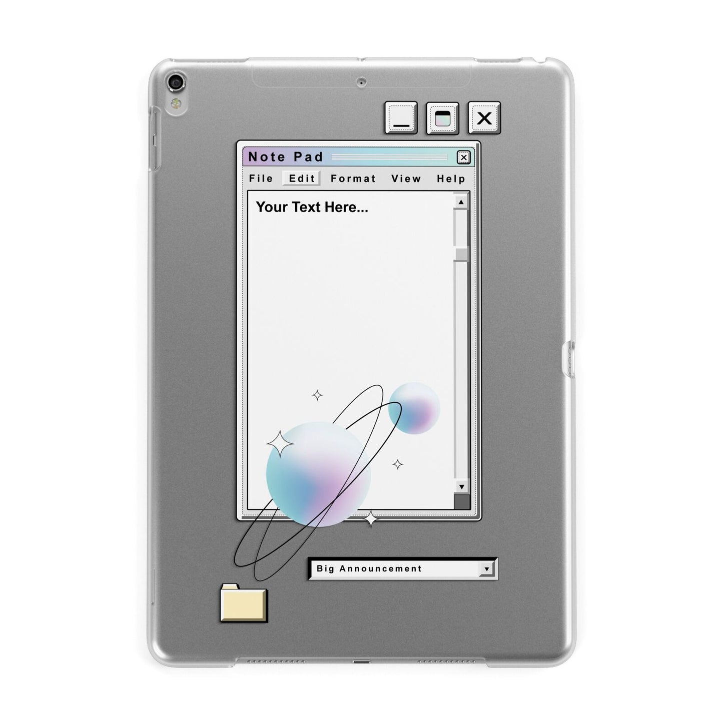 Retro Note Pad Apple iPad Silver Case