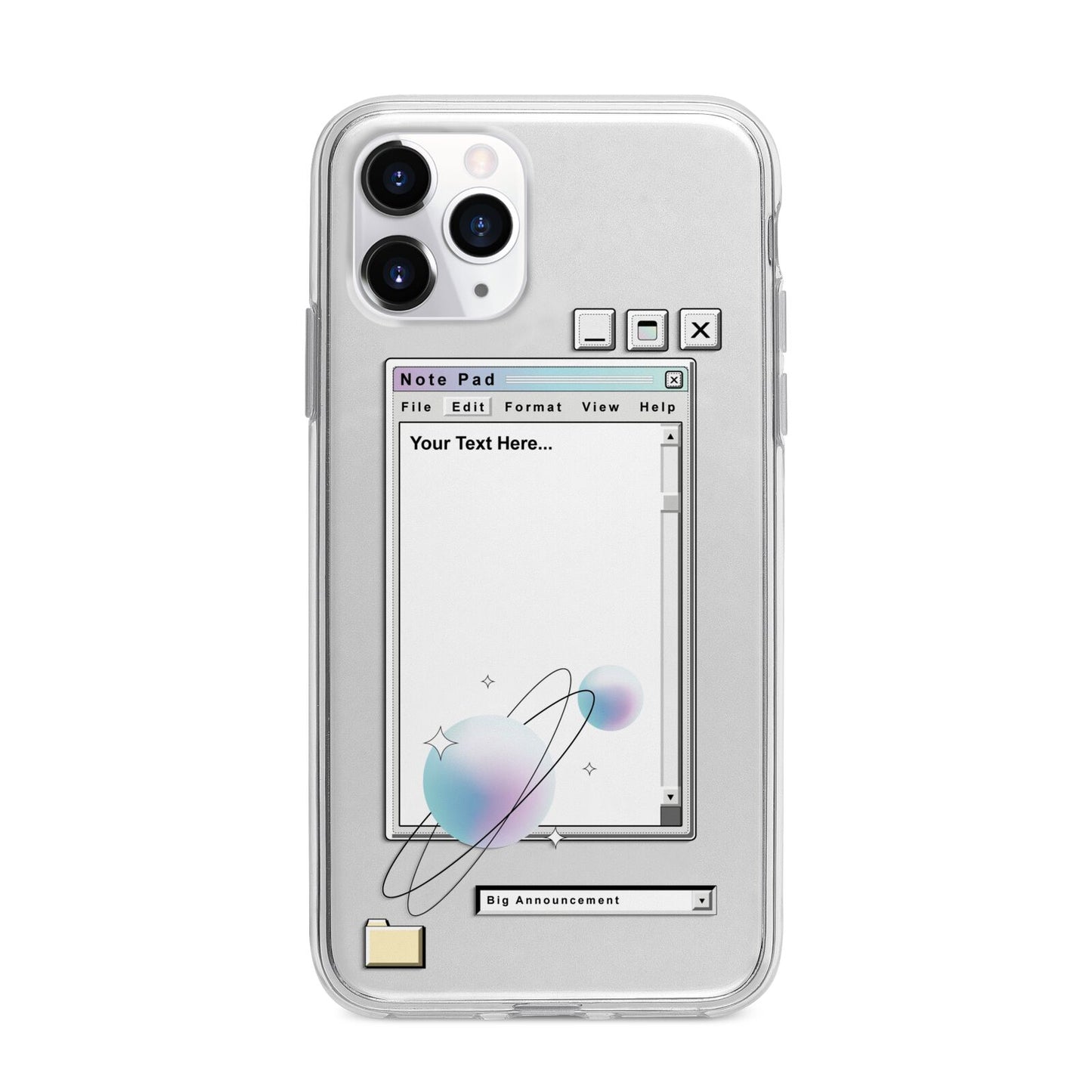 Retro Note Pad Apple iPhone 11 Pro in Silver with Bumper Case