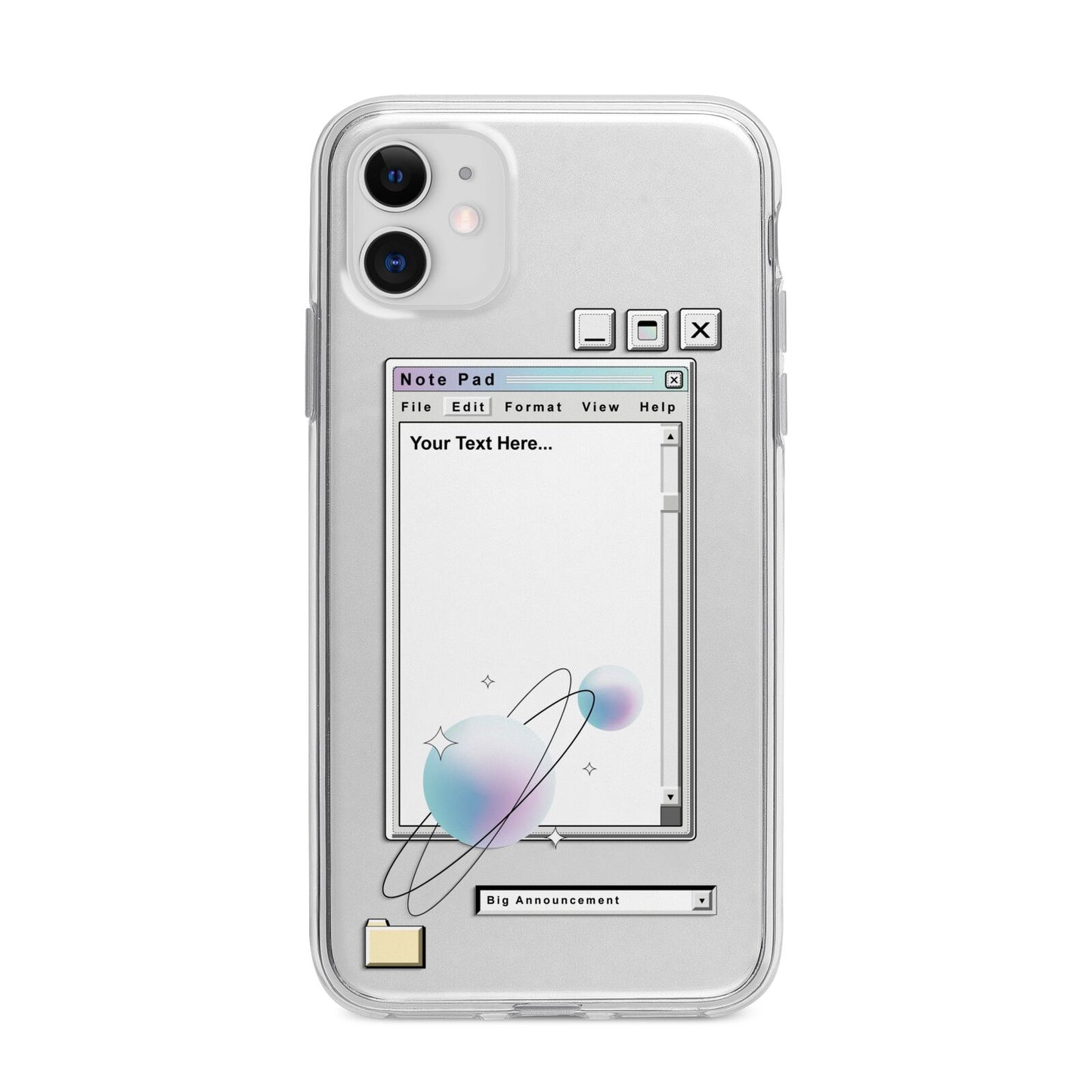 Retro Note Pad Apple iPhone 11 in White with Bumper Case
