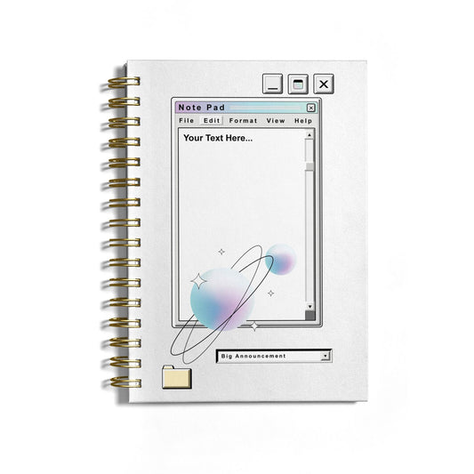 Retro Note Pad Notebook with Gold Coil