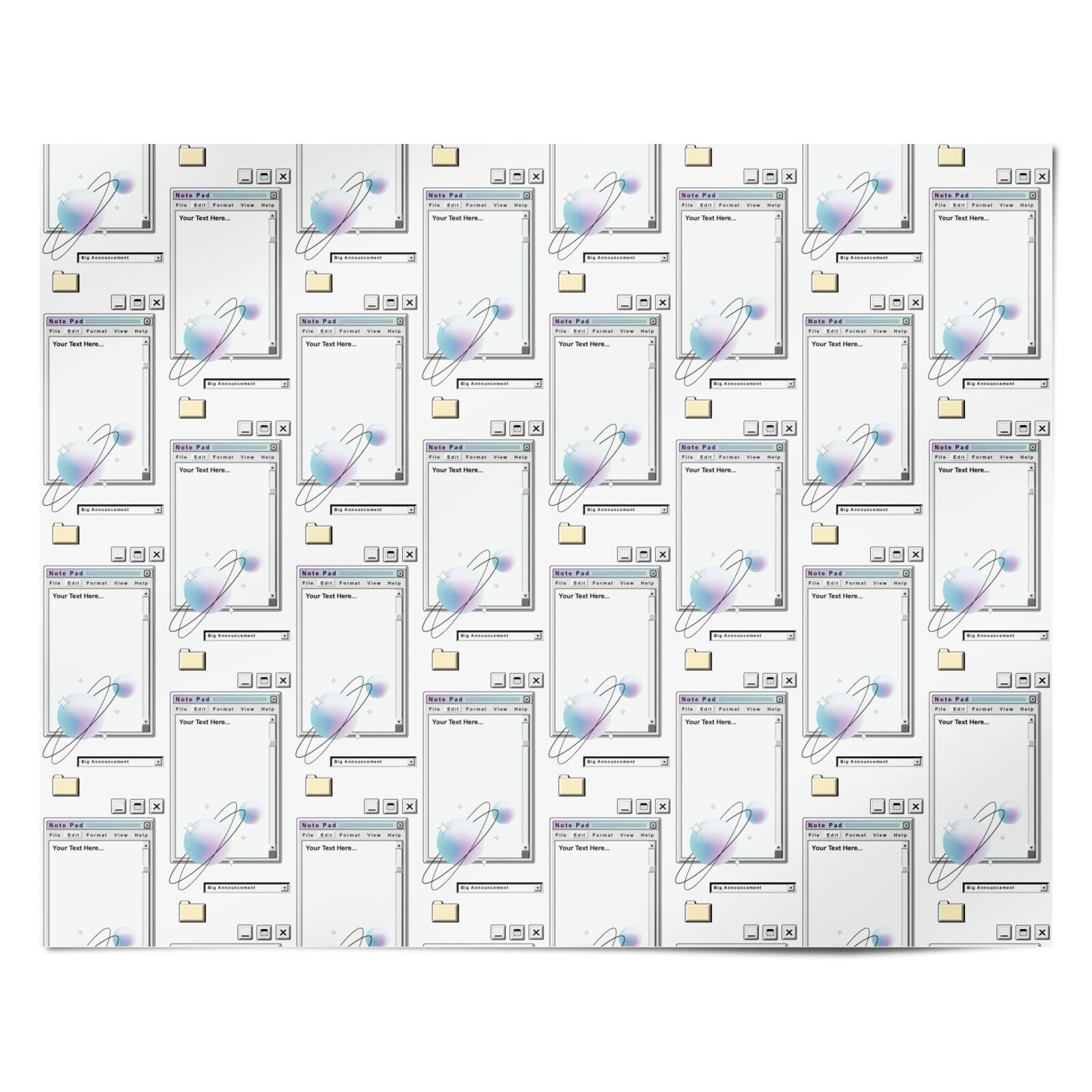 Retro Note Pad Personalised Wrapping Paper Alternative