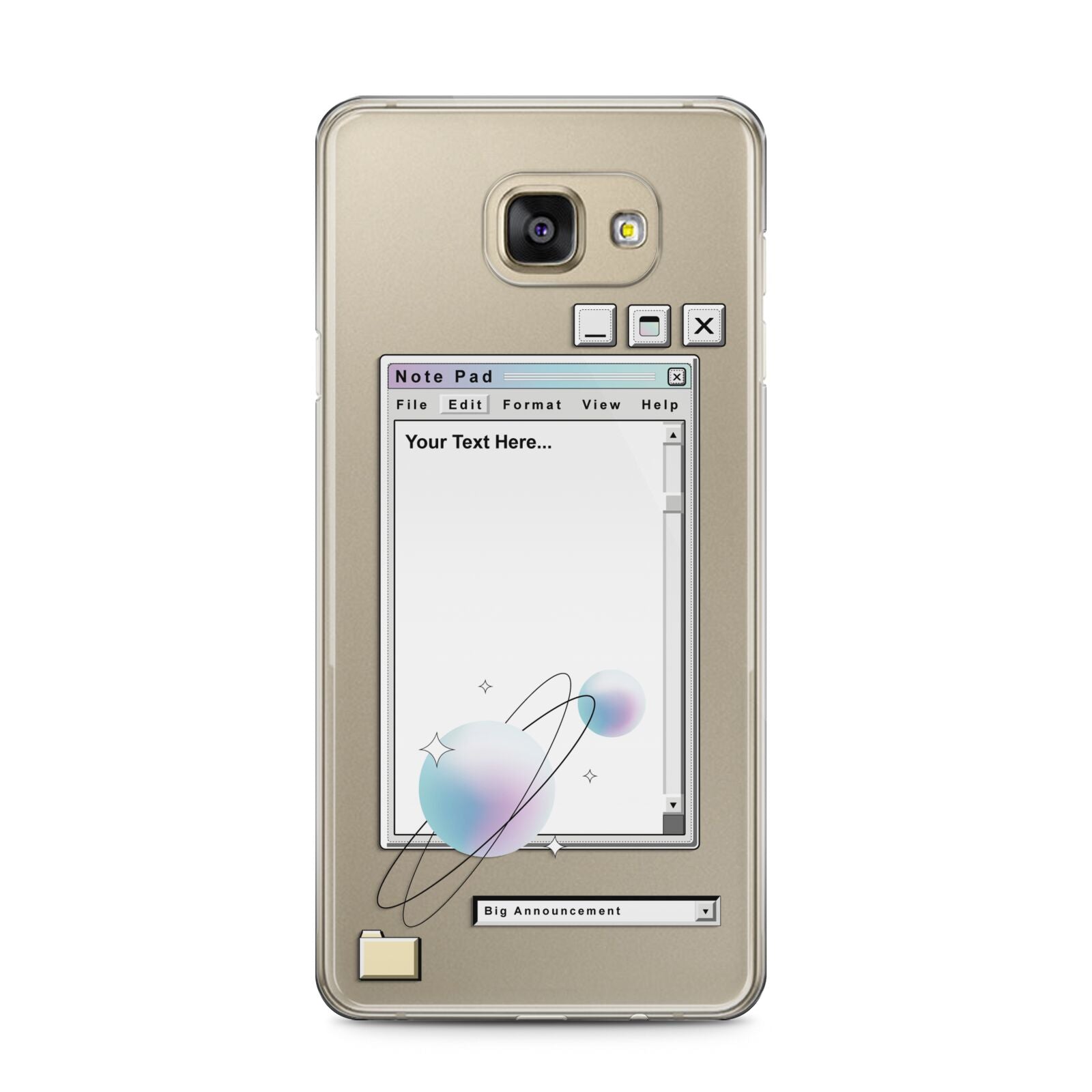 Retro Note Pad Samsung Galaxy A5 2016 Case on gold phone