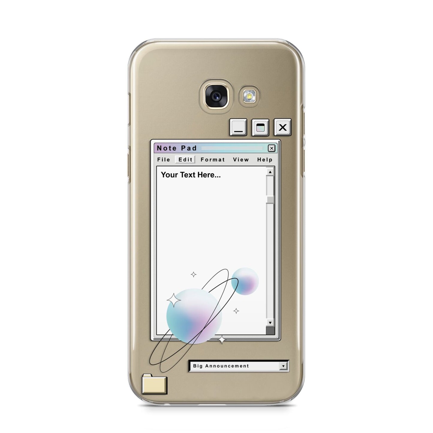 Retro Note Pad Samsung Galaxy A5 2017 Case on gold phone