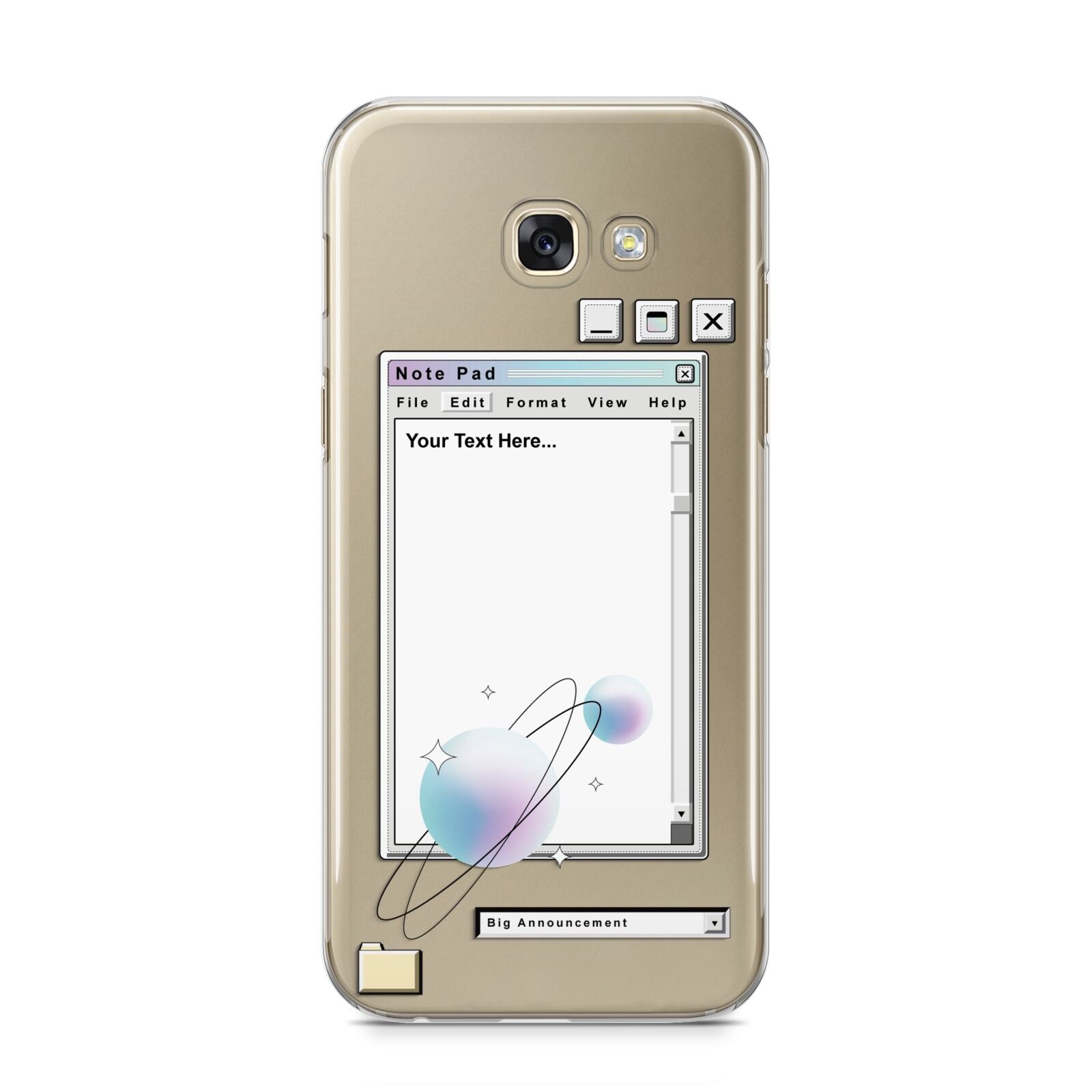 Retro Note Pad Samsung Galaxy A5 2017 Case on gold phone