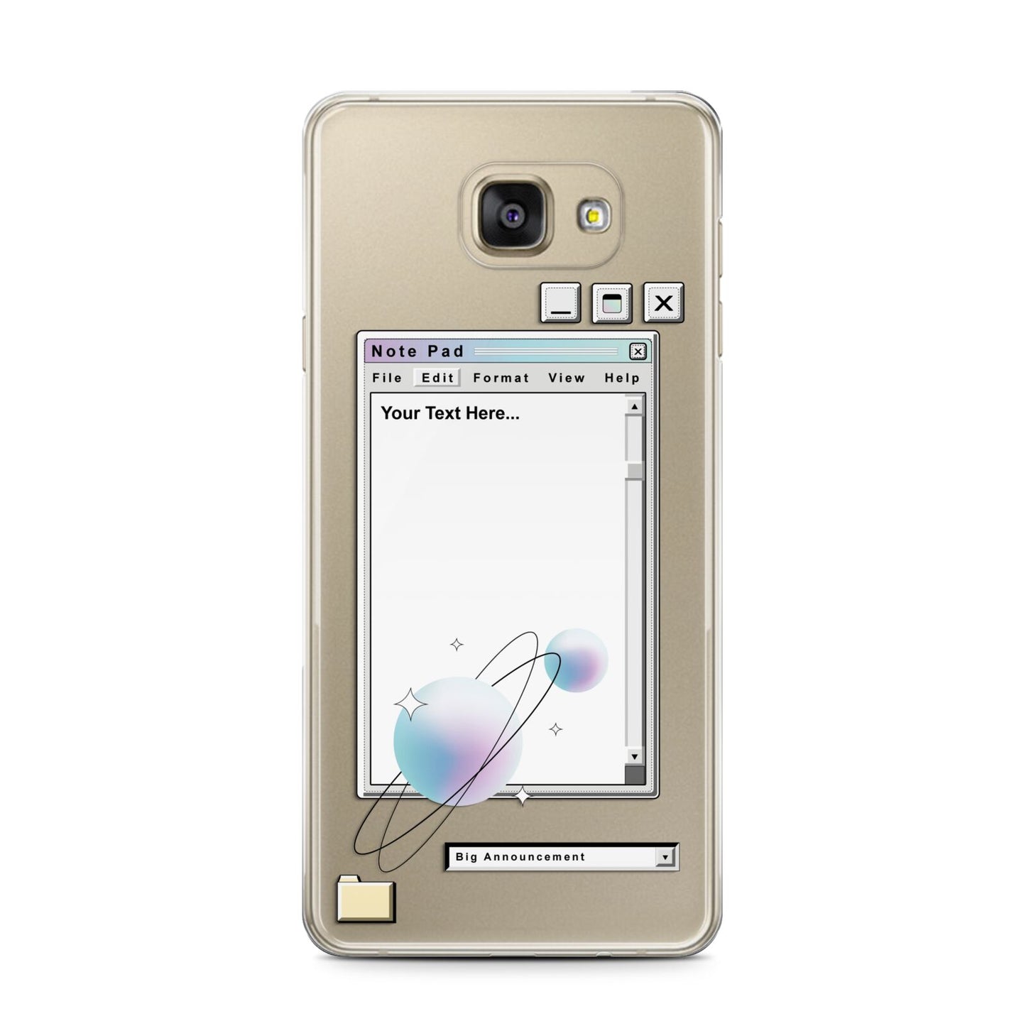 Retro Note Pad Samsung Galaxy A7 2016 Case on gold phone