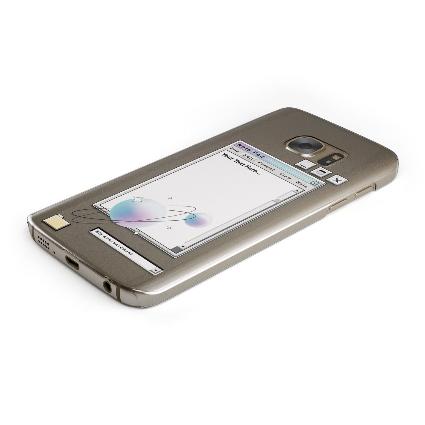 Retro Note Pad Samsung Galaxy Case Bottom Cutout