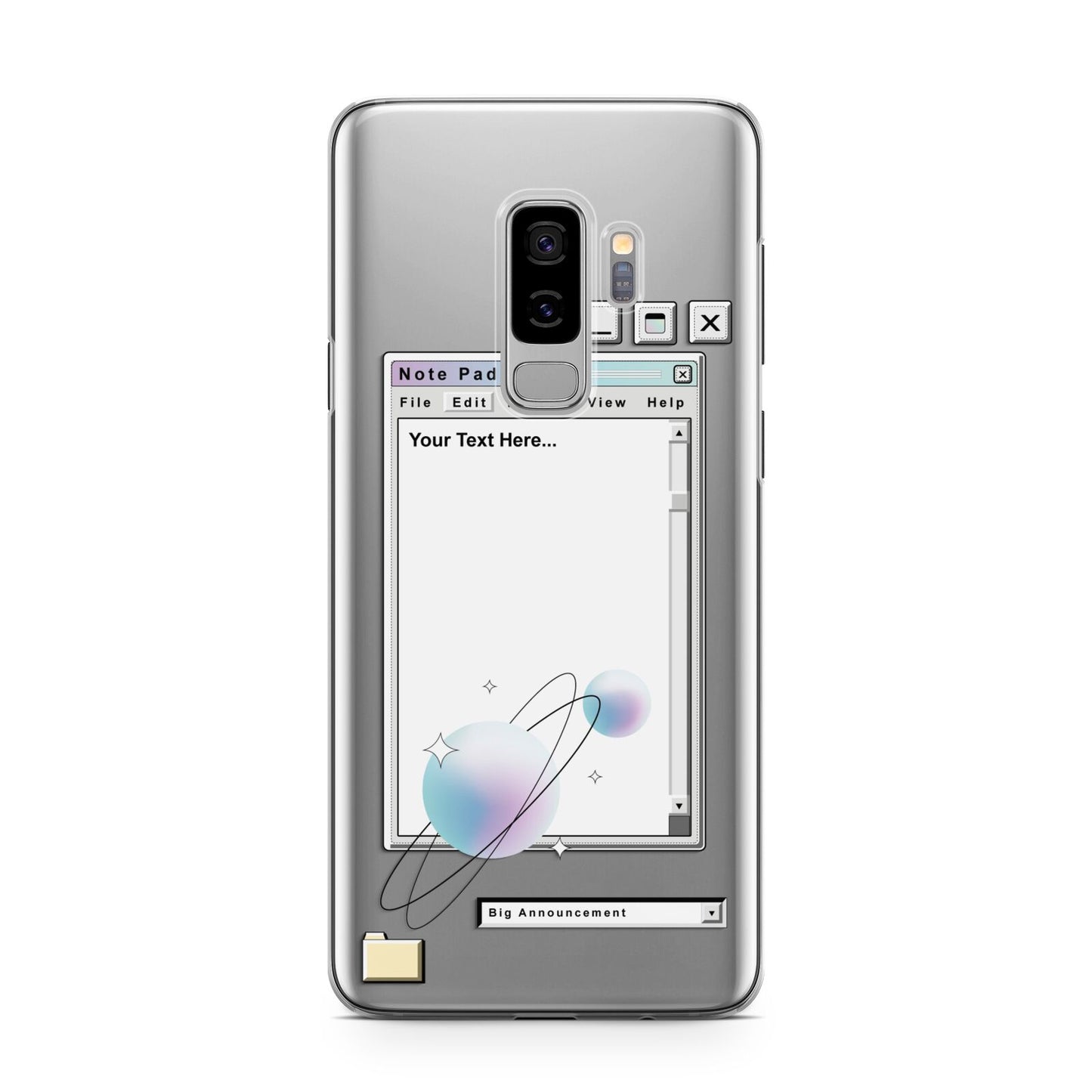 Retro Note Pad Samsung Galaxy S9 Plus Case on Silver phone