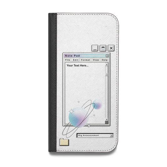 Retro Note Pad Vegan Leather Flip iPhone Case
