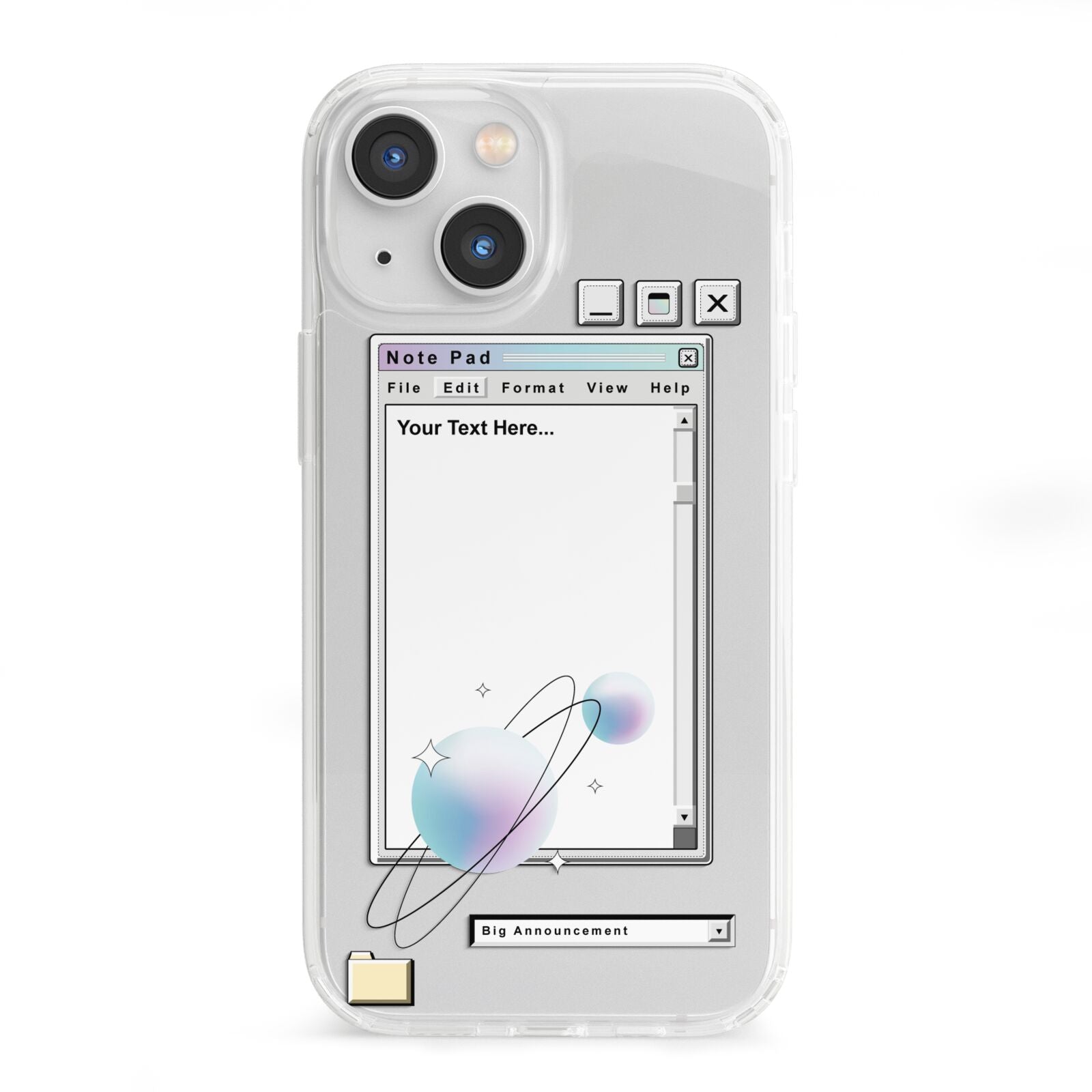 Retro Note Pad iPhone 13 Mini Clear Bumper Case