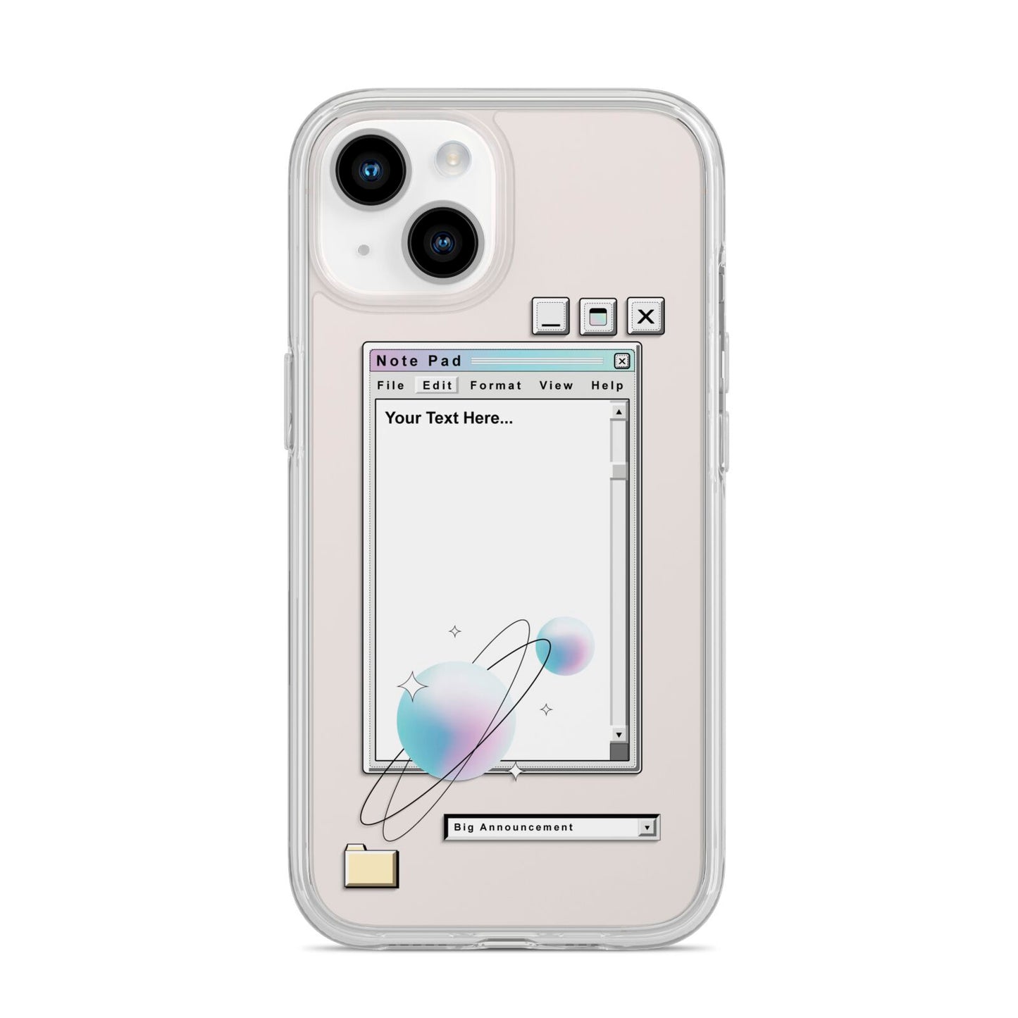 Retro Note Pad iPhone 14 Clear Tough Case Starlight