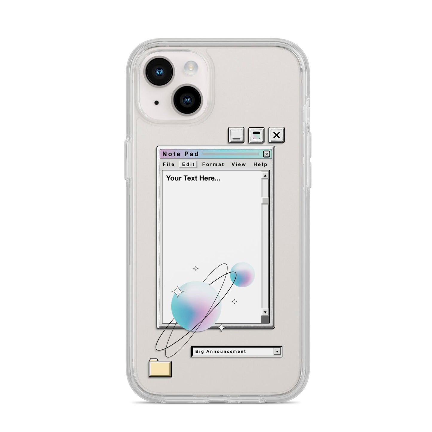 Retro Note Pad iPhone 14 Plus Clear Tough Case Starlight