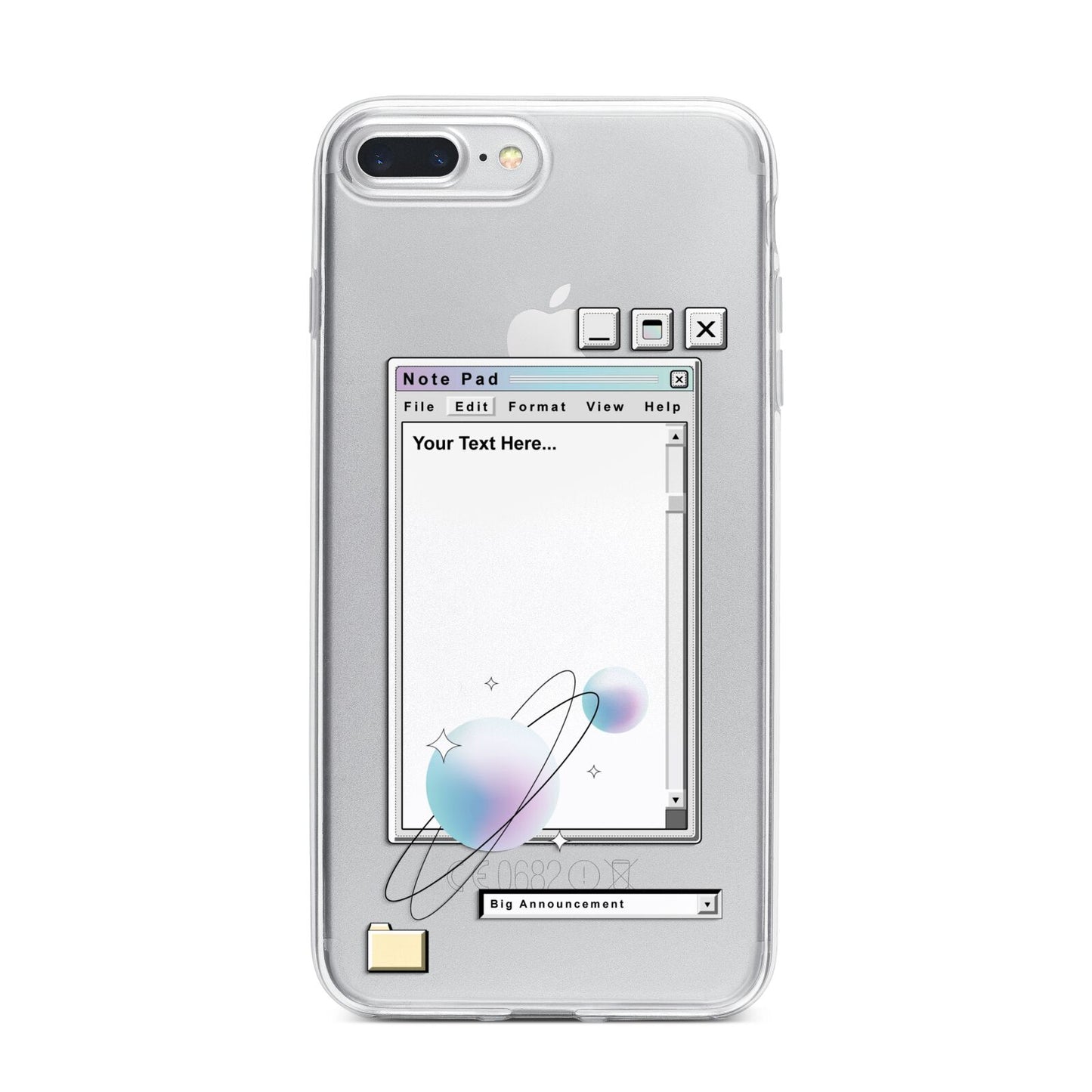Retro Note Pad iPhone 7 Plus Bumper Case on Silver iPhone