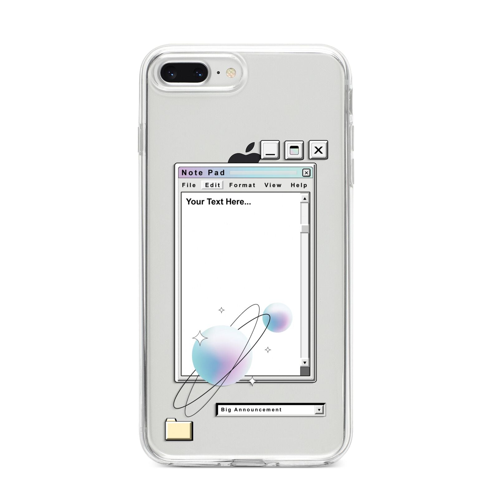 Retro Note Pad iPhone 8 Plus Bumper Case on Silver iPhone