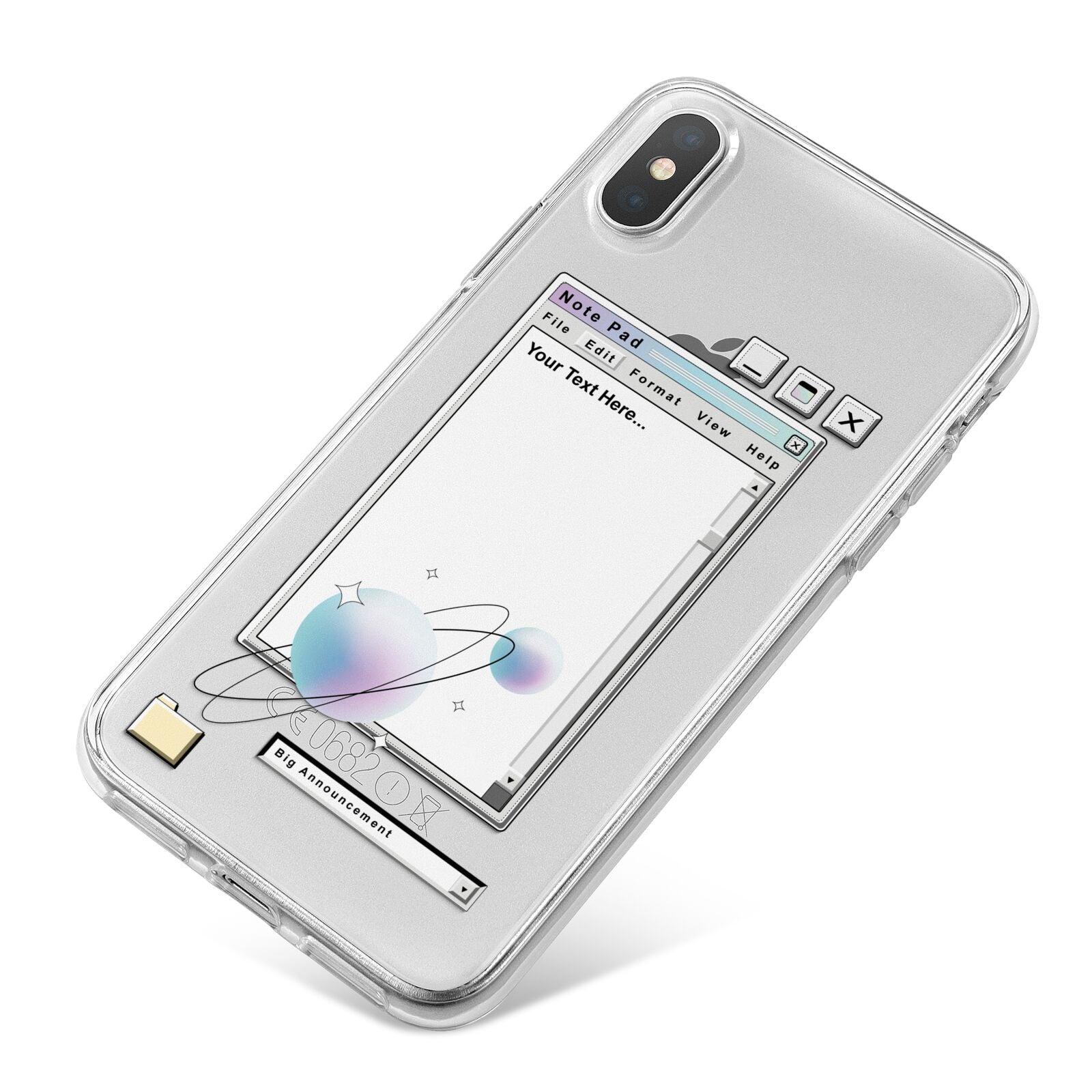 Retro Note Pad iPhone X Bumper Case on Silver iPhone