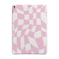 Retro Pink Check Apple iPad Rose Gold Case