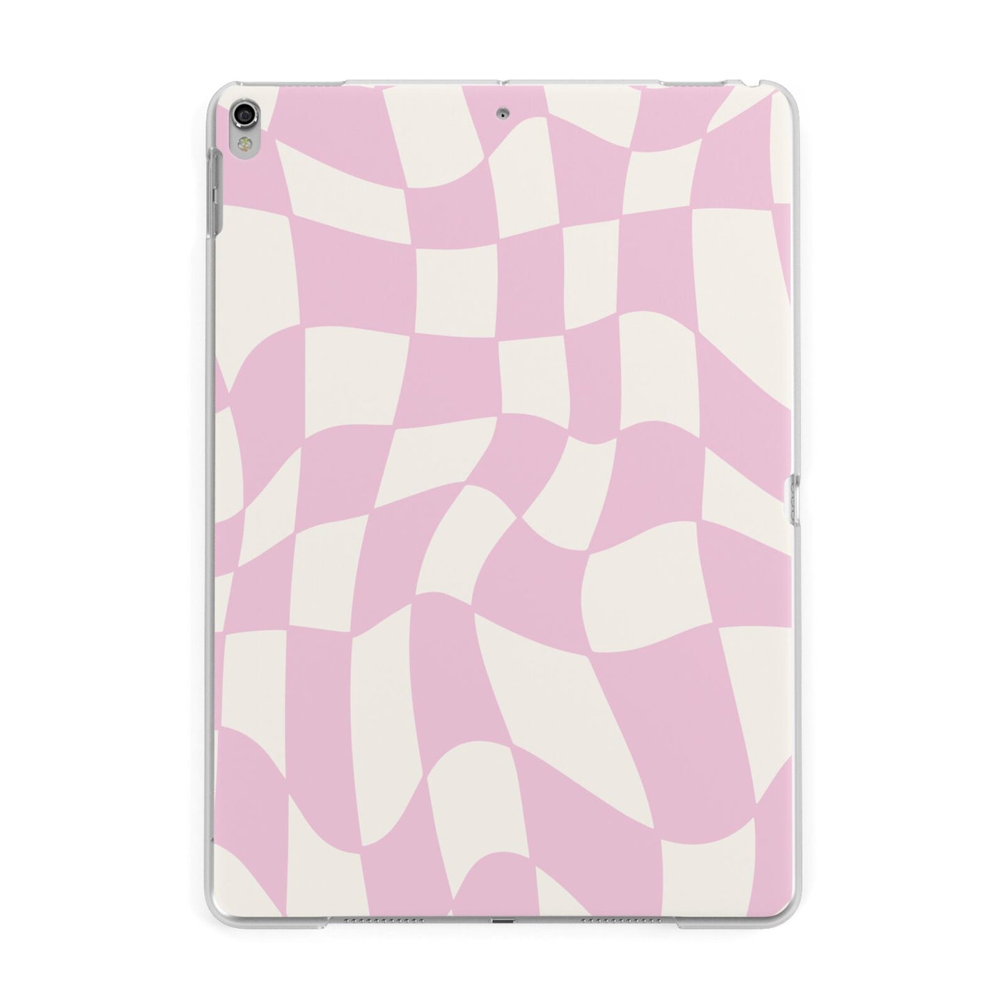 Retro Pink Check Apple iPad Silver Case