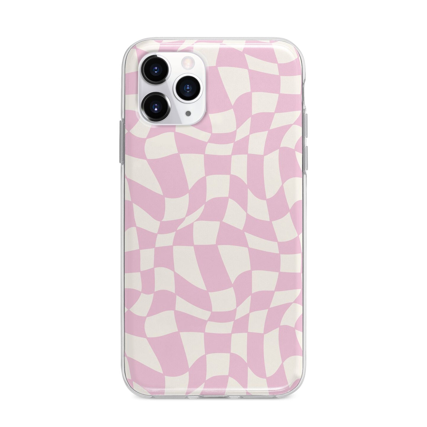 Retro Pink Check Apple iPhone 11 Pro in Silver with Bumper Case