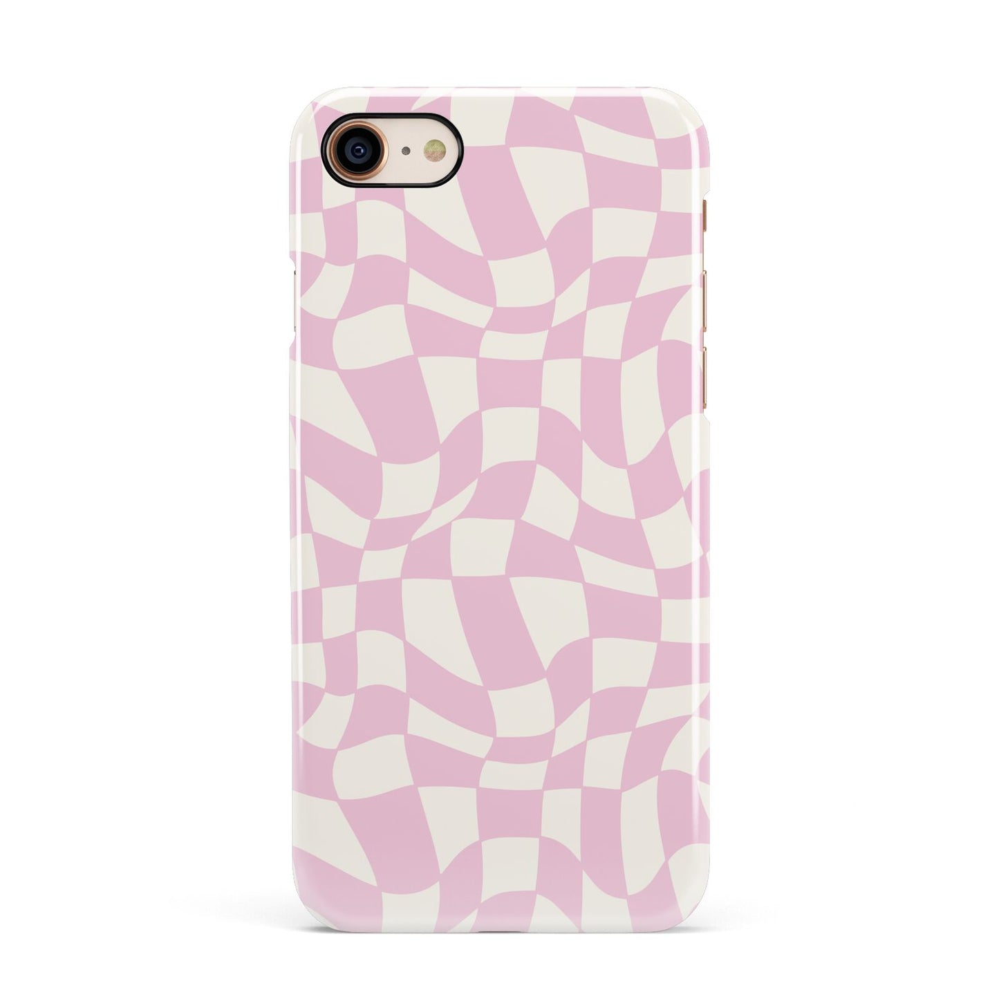 Retro Pink Check Apple iPhone 7 8 3D Snap Case