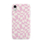 Retro Pink Check Apple iPhone XR White 3D Tough Case