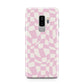 Retro Pink Check Samsung Galaxy S9 Plus Case on Silver phone
