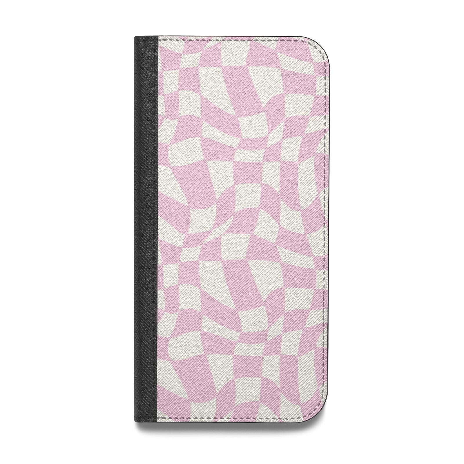 Retro Pink Check Vegan Leather Flip Samsung Case