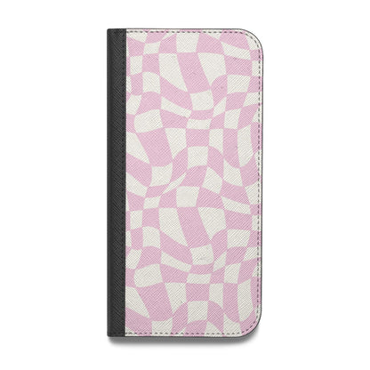 Retro Pink Check Vegan Leather Flip Samsung Case