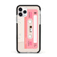 Retro Pink Tape Apple iPhone 11 Pro in Silver with Black Impact Case