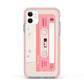 Retro Pink Tape Apple iPhone 11 in White with Pink Impact Case